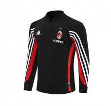 AC Milan Felpa Allenamento 2003-04 - 1-4 Zip Retro Nero