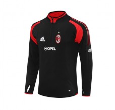AC Milan Felpa Allenamento 2004-05 - 1-4 Zip Retro Nero