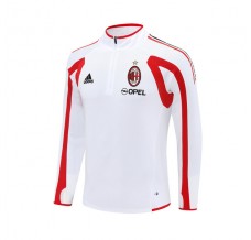 AC Milan Felpa Allenamento 2005-06 - 1-4 Zip Retro Bianco