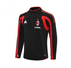 AC Milan Felpa Allenamento 2005-06 - 1-4 Zip Retro Nero