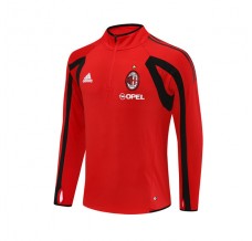AC Milan Felpa Allenamento 2005-06 - 1-4 Zip Retro Rosso