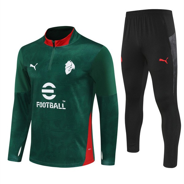 AC Milan Tuta Felpa da Allenamento 2025/26 - 1-4 Zip Verde AC Milan Tuta Felpa da Allenamento 2025/26 - 1-4 Zip Verde