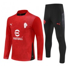 AC Milan Tuta Felpa da Allenamento Bambino 2025/26 - 1-4 Zip Rosso