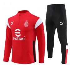AC Milan Tute Felpe da Allenamento 2023/24 - 1-4 Zip Rosso Nero