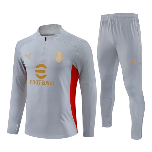 AC Milan Tute Felpe da Allenamento 2024/25 - 1-4 Zip Grigio AC Milan Tute Felpe da Allenamento 2024/25 - 1-4 Zip Grigio