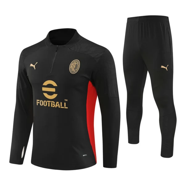 AC Milan Tute Felpe da Allenamento Bambino 2024/25 - 1-4 Zip Nero AC Milan Tute Felpe da Allenamento Bambino 2024/25 - 1-4 Zip Nero
