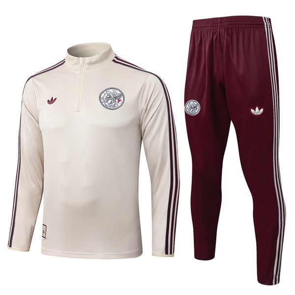 Ajax Amsterdam Tuta Felpa da Allenamento Bambino 2025/26 - 1-4 Zip Beige Ajax Amsterdam Tuta Felpa da Allenamento Bambino 2025/26 - 1-4 Zip Beige