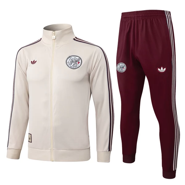 Ajax Amsterdam Tuta Giacca da Allenamento 2025/26 - Beige Ajax Amsterdam Tuta Giacca da Allenamento 2025/26 - Beige