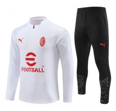 Bambino AC Milan Tute Felpe da Allenamento 2023/24 - 1-4 Zip Bianco