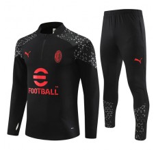 Bambino AC Milan Tute Felpe da Allenamento 2023/24 - 1-4 Zip Nero