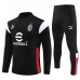 Bambino AC Milan Tute Felpe da Allenamento 2023/24 - 1-4 Zip Nero Rosso