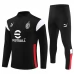 Bambino AC Milan Tute Felpe da Allenamento 2023/24 - 1-4 Zip Nero Rosso