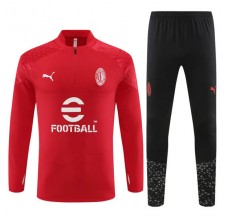Bambino AC Milan Tute Felpe da Allenamento 2023/24 - 1-4 Zip Rosso