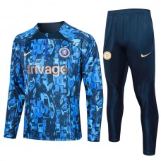 Bambino Chelsea Tute Felpe da Allenamento 2023/24 - 1-4 Zip Blu Camouflage
