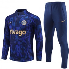 Bambino Chelsea Tute Felpe da Allenamento 2023/24 - 1-4 Zip Blu Camouflage
