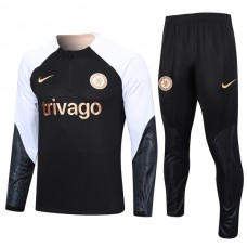 Bambino Chelsea Tute Felpe da Allenamento 2023/24 - 1-4 Zip Nero Bianco