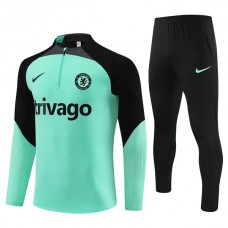 Bambino Chelsea Tute Felpe da Allenamento 2023/24 - 1-4 Zip Verde