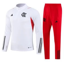 Bambino CR Flamengo Tute Felpe da Allenamento 2023/24 - 1-4 Zip Bianco