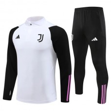 Bambino Juventus Tute Felpe da Allenamento 2023/24 - 1-4 Zip Bianco Nero