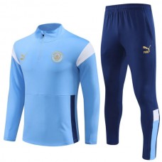 Bambino Manchester City Tute Felpe da Allenamento 2023/24 - 1-4 Zip Blu