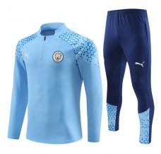 Bambino Manchester City Tute Felpe da Allenamento 2023/24 - 1-4 Zip Blu