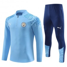Bambino Manchester City Tute Felpe da Allenamento 2023/24 - 1-4 Zip Blu