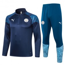 Bambino Manchester City Tute Felpe da Allenamento 2023/24 - 1-4 Zip Blu