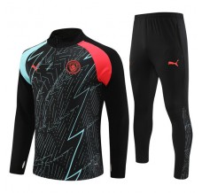 Bambino Manchester City Tute Felpe da Allenamento 2023/24 - 1-4 Zip Nero Camouflage