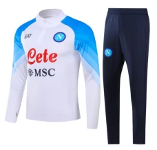 Bambino Napoli Tute Felpe da Allenamento 2023/24 - 1-4 Zip Bianco
