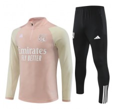 Bambino Olympique Lyonnais Tute Felpe da Allenamento 2023/24 - 1-4 Zip Rosa Nero