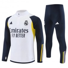Bambino Real Madrid Tute Felpe da Allenamento 2023/24 - 1-4 Zip Bianco