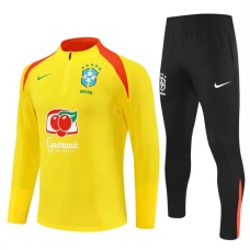 Brasile Tuta Felpa da Allenamento 2025/26 - 1-4 Zip Giallo Brasile Tuta Felpa da Allenamento 2025/26 - 1-4 Zip Giallo