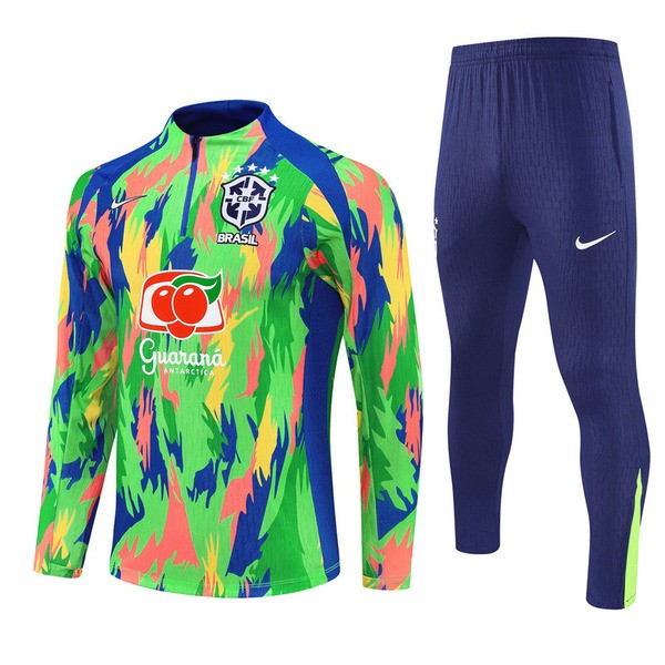 Brasile Tuta Felpa da Allenamento 2025/26 - 1-4 Zip Verde Brasile Tuta Felpa da Allenamento 2025/26 - 1-4 Zip Verde