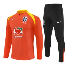 Brasile Tuta Felpa da Allenamento Bambino 2025/26 - 1-4 Zip Arancione