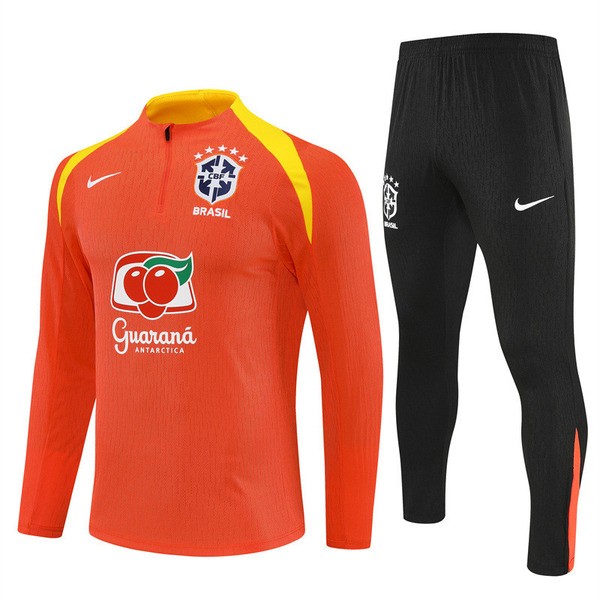 Brasile Tuta Felpa da Allenamento Bambino 2025/26 - 1-4 Zip Arancione Brasile Tuta Felpa da Allenamento Bambino 2025/26 - 1-4 Zip Arancione