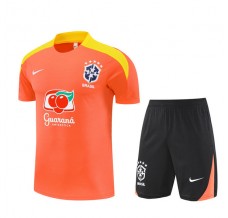 Brasile Tuta Maglia da Allenamento Bambino 2025/26 - Shorts Arancione