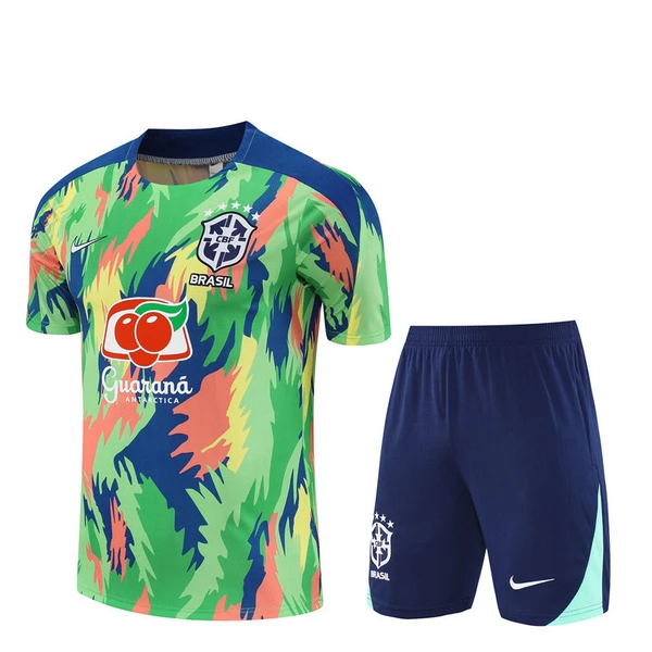 Brasile Tuta Maglia da Allenamento Bambino 2025/26 - Shorts Verde Brasile Tuta Maglia da Allenamento Bambino 2025/26 - Shorts Verde