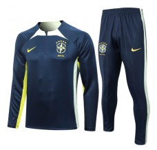 Brasile Tute Felpe da Allenamento 2023/24 - 1-4 Zip Blu