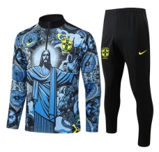 Brasile Tute Felpe da Allenamento 2024/25 - 1-4 Zip Blu