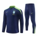 Brasile Tute Felpe da Allenamento Bambino 2024/25 - 1-4 Zip Blu Navy