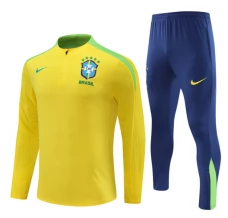 Brasile Tute Felpe da Allenamento Bambino 2024/25 - 1-4 Zip Giallo