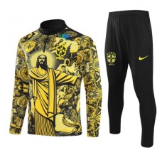Brasile Tute Felpe da Allenamento Bambino 2024/25 - 1-4 Zip Giallo