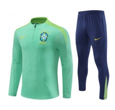 Brasile Tute Felpe da Allenamento Bambino 2024/25 - 1-4 Zip Verde