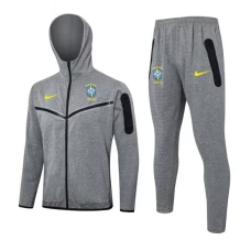 Brasile Tute Giacca da Allenamento 2024/25 - Cappuccio Grigio