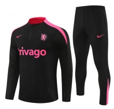Chelsea Tute Felpe da Allenamento 2024/25 - 1-4 Zip Nero Rosa