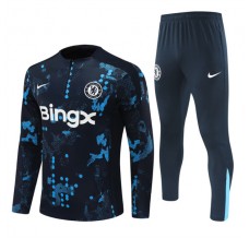 Chelsea Tute Felpe da Allenamento Bambino 2024/25 - 1-4 Zip Nero Blu