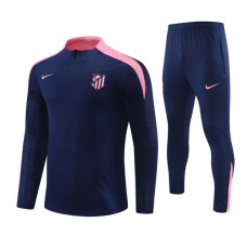Club Atlético de Madrid Tute Felpe da Allenamento 2024/25 - 1-4 Zip Blu Navy