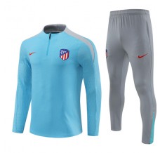 Club Atlético de Madrid Tute Felpe da Allenamento Bambino 2024/25 - 1-4 Zip Blu