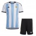 Coppa del mondo 2022 Maglia Argentina Bambino Divisa Prima