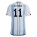 Coppa del mondo 2022 Maglia Argentina Di María 11 Divisa Prima